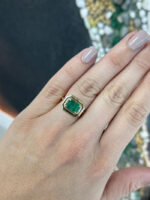 2.3 Carat Emerald Statement | 14K Yellow Gold | A Classic Statement - Image 2