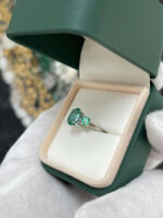 2.4 Carat Emerald Toi Et Moi Diamond Ring | 14K White Gold - Image 2