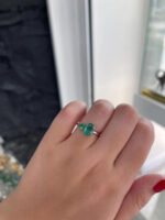 2.4 Carat Emerald Toi Et Moi Diamond Ring | 14K White Gold - Image 6