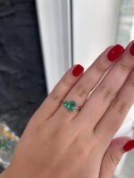 2.4 Carat Emerald Toi Et Moi Diamond Ring | 14K White Gold - Image 7