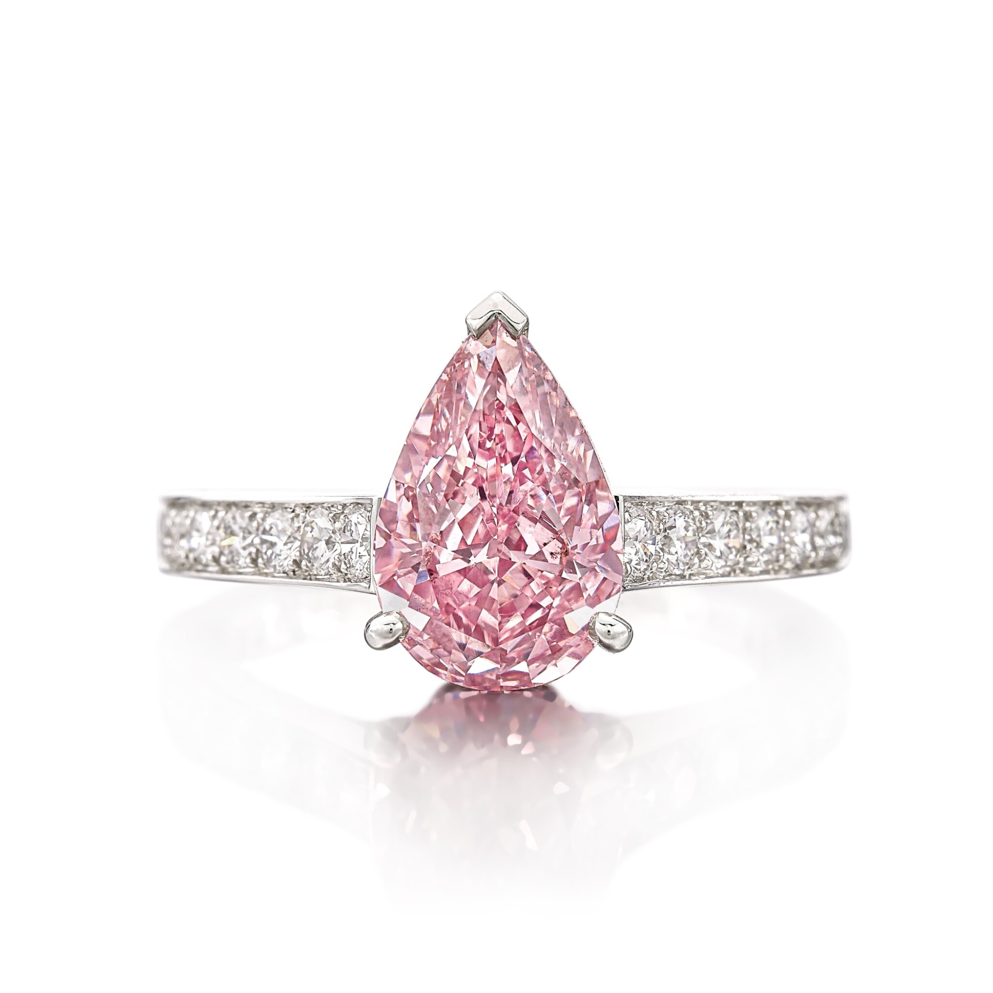2-5-carat-pear-cut-fancy-intense-purplish-pink-diamond-and-diamond-ring-995000-front-view-primary.jpg 2.5 Carat Pear Statement | Fancy Yellow | 14K White Gold | A Crown-Worthy Fancy Rarity - Image 1