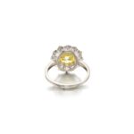 2.5 Carat Round Brilliant Statement | Fancy Yellow | 14K White Gold | Sunlit Royal Radiance - Image 3