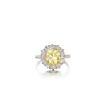 2.5 Carat Round Brilliant Statement | Fancy Yellow | 14K White Gold | Sunlit Royal Radiance