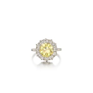 2.5 Carat Round Brilliant Statement | Fancy Yellow | 14K White Gold | Sunlit Royal Radiance