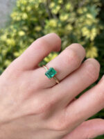 2.5 Carat Emerald Diamond Ring | 14K White Gold | Modern Nobility