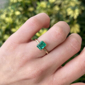 2.5 Carat Emerald Diamond Ring | 14K White Gold | Modern Nobility