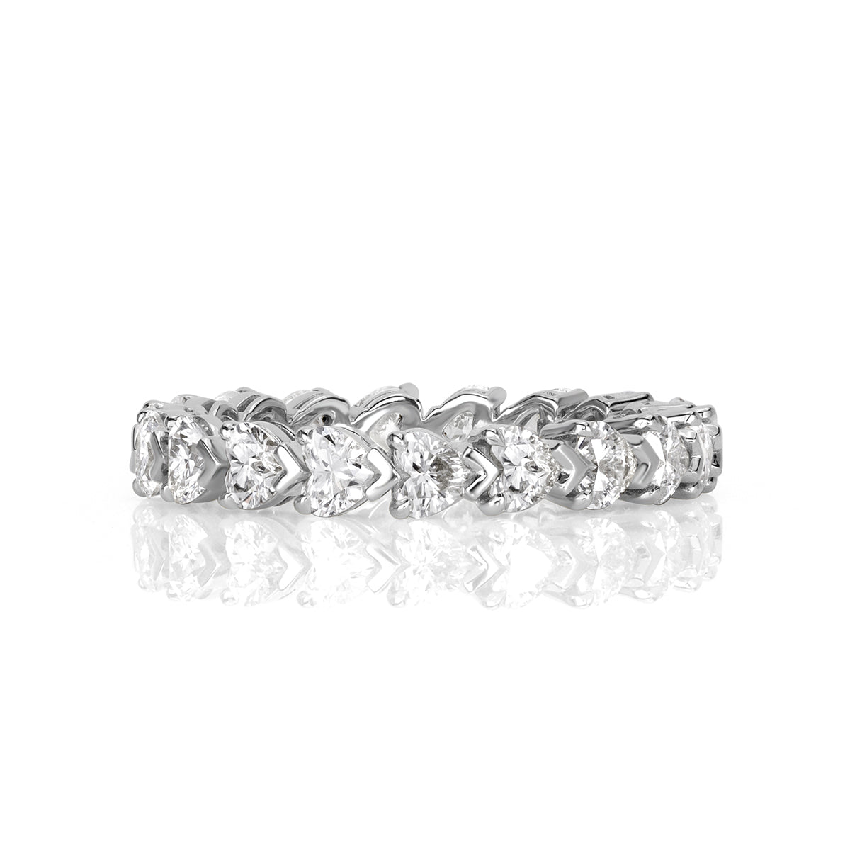 2-55ct-heart-shaped-diamond-eternity-band-in-platinum-5500-front-view-primary.jpg 2.55 Carat Heart Shape Band | Brilliant White | 18K Gold | Modern Nobility | Signature - Image 1