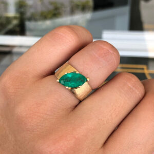 2.68 Carat Emerald Diamond Ring | 14K White Gold | Quiet Power