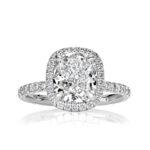 2 Carat Cushion Statement | Brilliant White | 14K White Gold | Everyday Royalty | Heirloom - Image 2