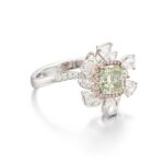 2 Carat Cushion Statement | Fancy Yellow | 14K White Gold | Colour-Collector’s Treasure - Image 2