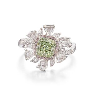 2 Carat Cushion Statement | Fancy Yellow | 14K White Gold | Colour-Collector’s Treasure