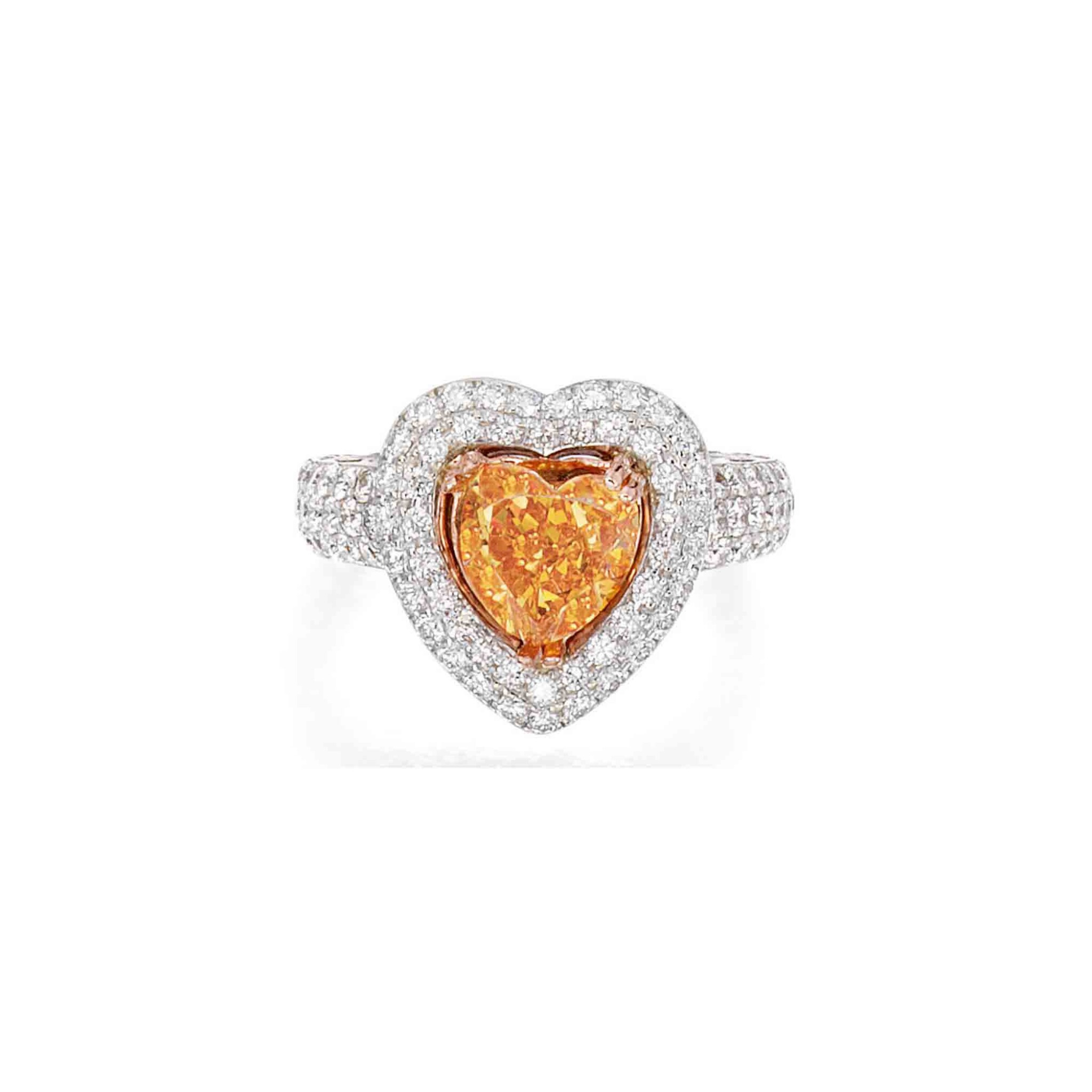 2-carats-fancy-vivid-orange-diamond-and-diamond-ring-345-000-front-view-primary.jpg 2 Carat Round Brilliant Statement | Fancy Yellow | 14K White Gold - Image 1