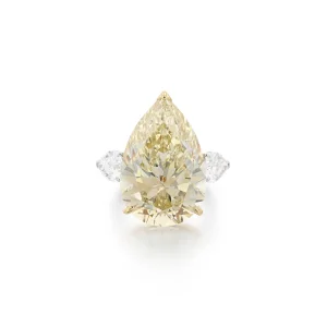 20 Carat Pear Statement | Fancy Yellow | 14K White Gold | Sunlit Royal Radiance | Heirloom