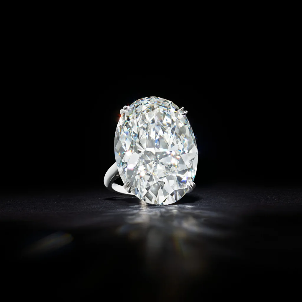 20 Carat Oval Statement | Type IIa | Brilliant White / D color | FL/IF | 14K White Gold