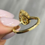 2 Carat Pear Halo Diamond Ring | Fancy Yellow | 14K White Gold | Sunlit Royal Radiance - Image 3