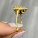 2 Carat Pear Halo Diamond Ring | Fancy Yellow | 14K White Gold | Sunlit Royal Radiance - Image 4