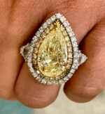 8.85 Carat Pear Statement | Fancy Yellow | 18K Gold | Sunlit Royal Radiance - Image 3