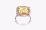 10.27 Carat Cushion Halo Diamond Ring | Fancy Yellow | 14K White Gold - Image 7