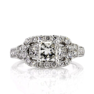 1.93 Carat Princess Diamond Ring | Brilliant White | 14K White Gold | Refined Light