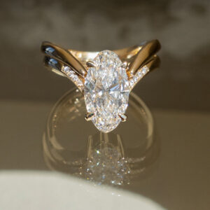 2.5 Carat Oval Statement | Brilliant White | 14K White Gold | Modern Nobility