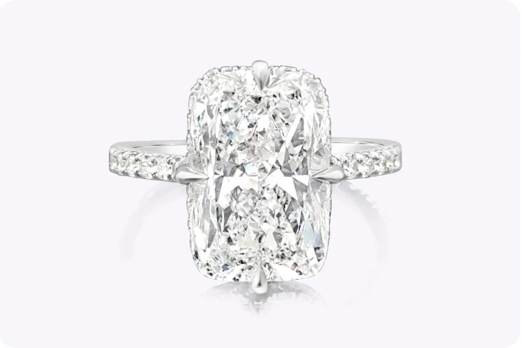 6.3 Carat Cushion Diamond Ring | Brilliant White | 18K Gold | Radiant Elegance
