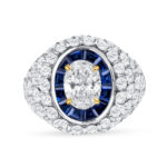 Oval Statement | Royal Blue Sapphire | 18K White Gold | Classic Charm | Collector-Grade - Image 3