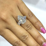 6.5 Carat Pear Diamond Ring | Brilliant White | 14K White Gold | Signature Sophistication - Image 3