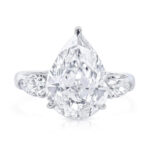 6.5 Carat Pear Diamond Ring | Brilliant White | 14K White Gold | Signature Sophistication