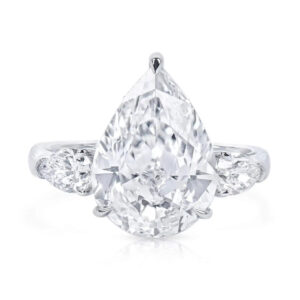 6.5 Carat Pear Diamond Ring | Brilliant White | 14K White Gold | Signature Sophistication