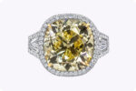 15.52 Carat Cushion Diamond Ring | Fancy Yellow | 18K Gold | Sunlit Royal Radiance - Image 3