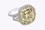 15.52 Carat Cushion Diamond Ring | Fancy Yellow | 18K Gold | Sunlit Royal Radiance - Image 4