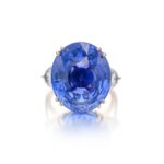25 Carat Oval Statement | Royal Blue Sapphire | 14K White Gold | Grand Palais Radiance