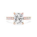 2.22 Carat Cushion Diamond Ring | Brilliant White | 14K Rose Gold | Modern Nobility