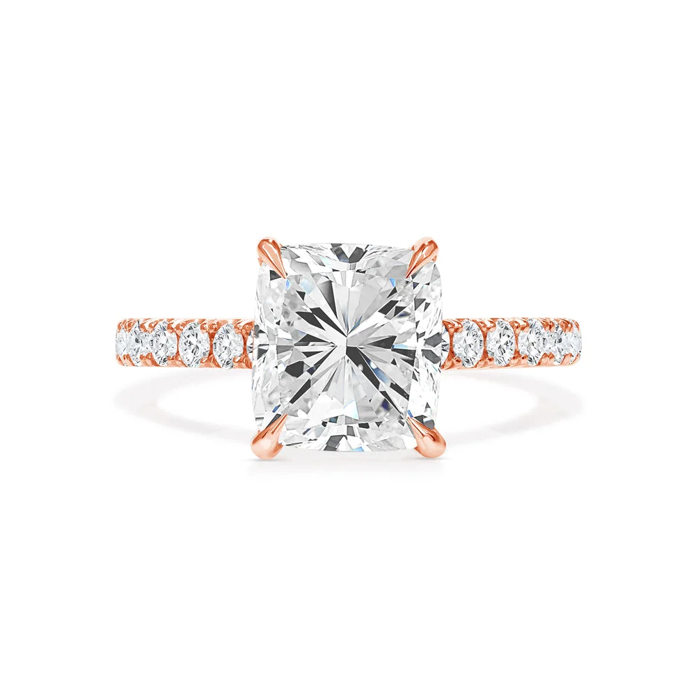 2.22 Carat Cushion Diamond Ring | Brilliant White | 14K Rose Gold | Modern Nobility