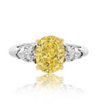 2 Carat Oval Diamond Ring | Fancy Yellow | 14K White Gold | Rare Fancy-Color Splendour - Image 4