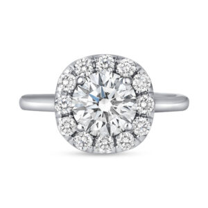 2 Carat Round Brilliant Halo Diamond Ring | Brilliant White | 18K Gold | Effortless Elegance
