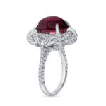 5 Carat Oval Halo Diamond Ring | Ruby Red | 18K Gold | Radiant Elegance | High Jewellery - Image 2
