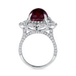 5 Carat Oval Halo Diamond Ring | Ruby Red | 18K Gold | Radiant Elegance | High Jewellery - Image 3