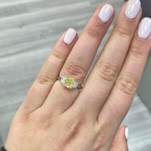 2.33 Carat Radiant Statement | Fancy Yellow | 14K White Gold | Sunlit Royal Radiance