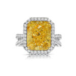 9.04 Carat Radiant Diamond Ring | Fancy Yellow | 14K White Gold | Rare Fancy-Color Splendour - Image 2