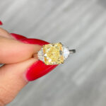 2 Carat Round Brilliant Diamond Ring | Fancy Yellow | 14K White Gold | Sunlit Royal Radiance - Image 2
