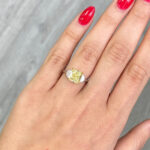 2 Carat Round Brilliant Diamond Ring | Fancy Yellow | 14K White Gold | Sunlit Royal Radiance - Image 4
