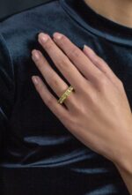 10.83 Carat Round Brilliant Band | Fancy Yellow | 14K Yellow Gold