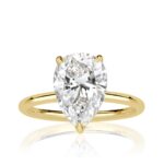 2.6 Carat Pear Diamond Ring | Brilliant White | 14K White Gold | Quiet Power | Signature