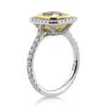 3 Carat Radiant Diamond Ring | Fancy Yellow | 14K White Gold | Sunlit Royal Radiance - Image 3