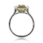 3 Carat Radiant Diamond Ring | Fancy Yellow | 14K White Gold | Sunlit Royal Radiance - Image 4