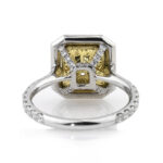 3 Carat Radiant Diamond Ring | Fancy Yellow | 14K White Gold | Sunlit Royal Radiance - Image 5