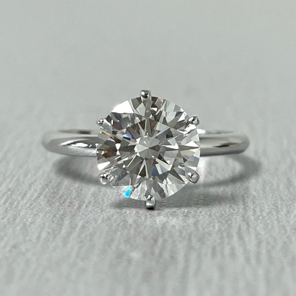 2 Carat Round Brilliant Diamond Ring | Brilliant White | FL/IF | 14K White Gold