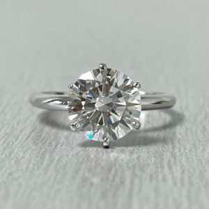 2 Carat Round Brilliant Diamond Ring | Brilliant White | FL/IF | 14K White Gold