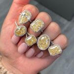 10.77 Carat Oval Halo Diamond Ring | Fancy Yellow | 14K White Gold | Sunlit Royal Radiance - Image 6